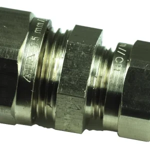 Gelia 3006111402 Klämringskoppling rak, koppar-koppar, förminskad, mässing 16 x 15 mm