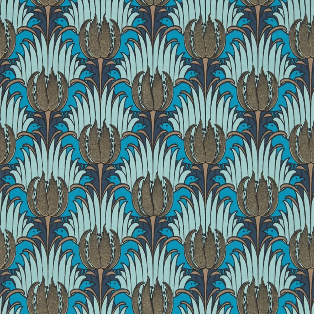 Bedford Park Tulip and Bird Opal & Seafoam Aarc510017 Tapet