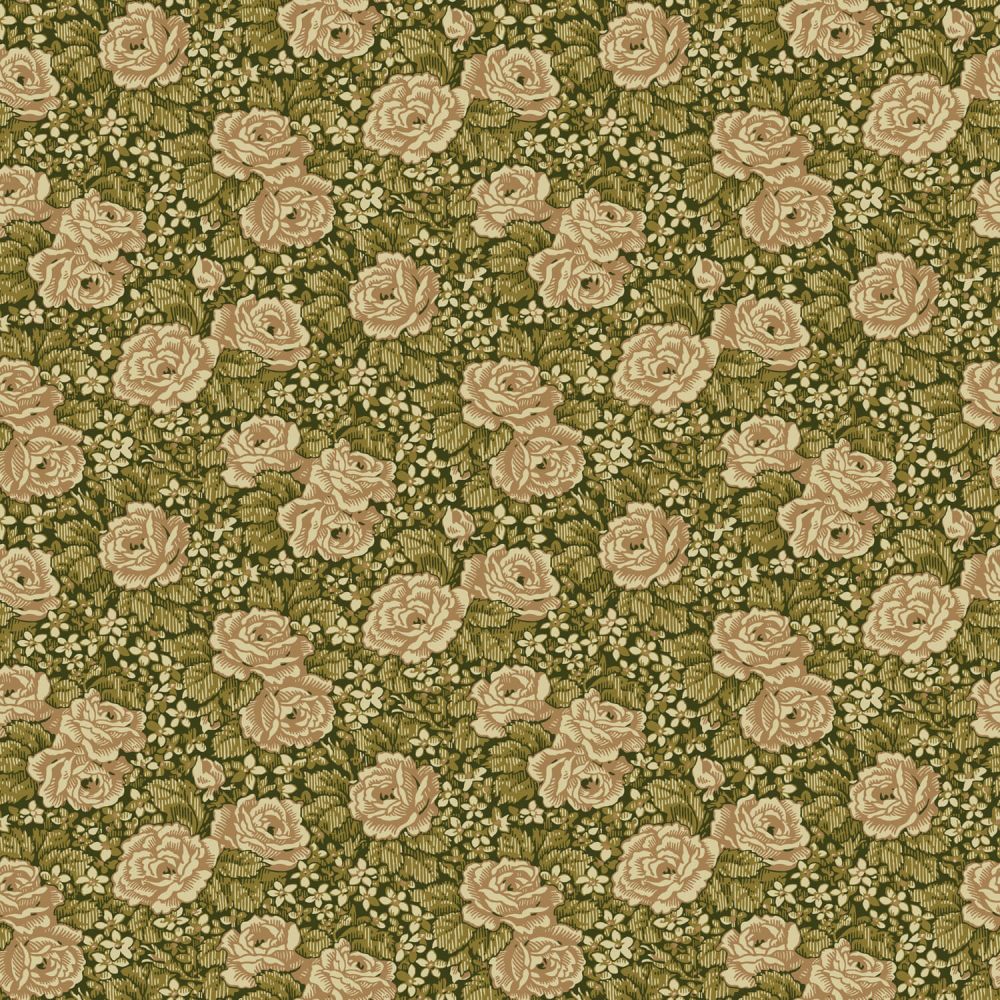 Rosengång 43108 – Non-woven blommig tapet mörkgrön.se